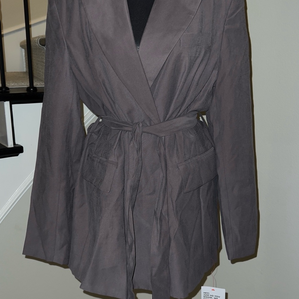 Topshop Belted Long Blazer Jacket (US 10)